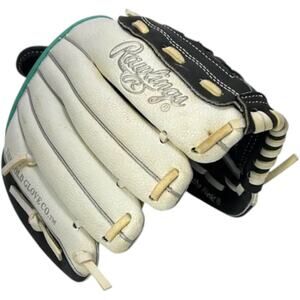 Rawlings FP110BIV RH Baseball Glove 11” Basket Web Youth Softball White Teal